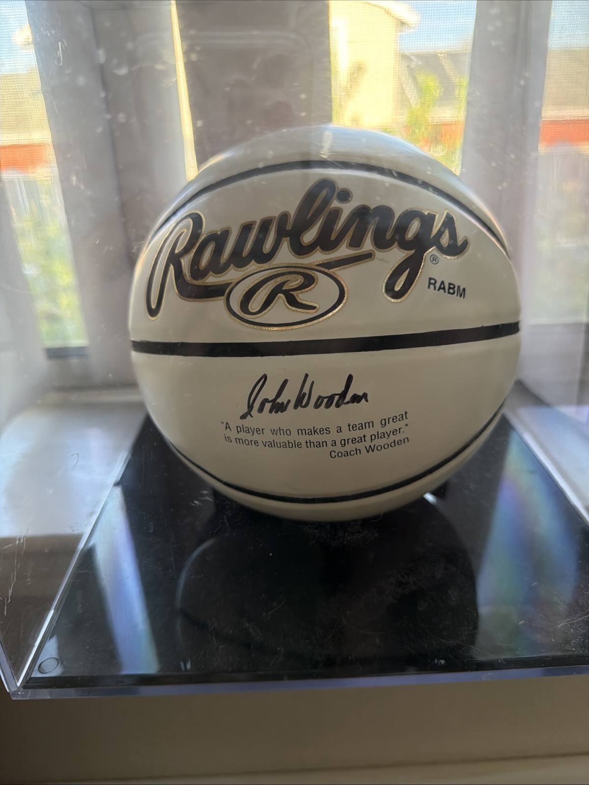john wooden Autographed Signed UCLA Bruins Mini Basketball 