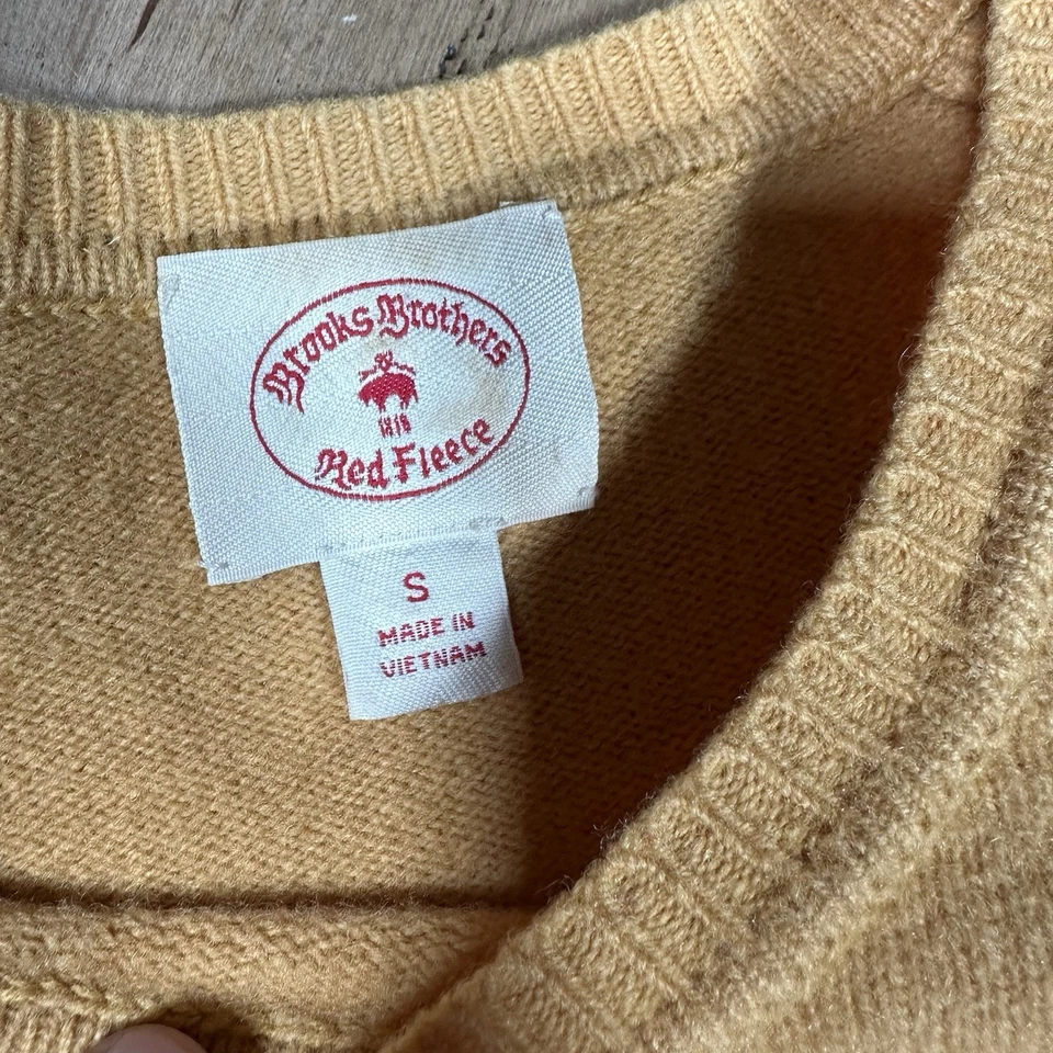 Suéter pulôver pequeno masculino Brooks Brother's vermelho lã amarelo - Imagem 3 de 4