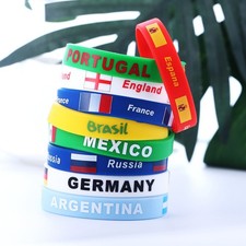 World Cup Fans Silicone Bracelet National Team Supporters Soccer Wristband