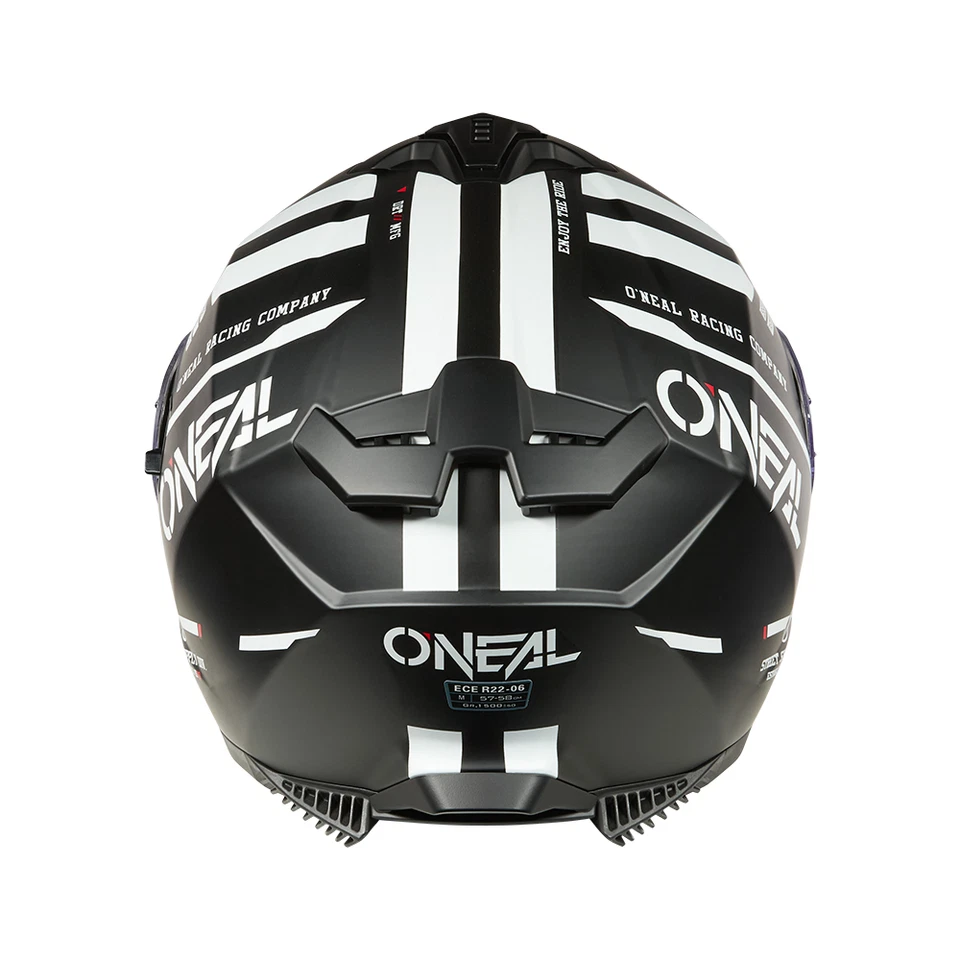 CASCO INTEGRAL O'NEAL WARHAWK NEGRO BLANCO ROJO CON VISERA PARASOL ECE 22.06 - Imagen 3 de 4