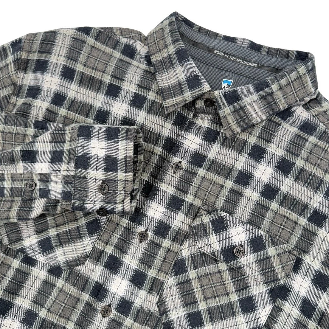 Kuhl Dillingr Flannel Mens Medium Button Up Shirt Long Sleeve Outdoor Hiking