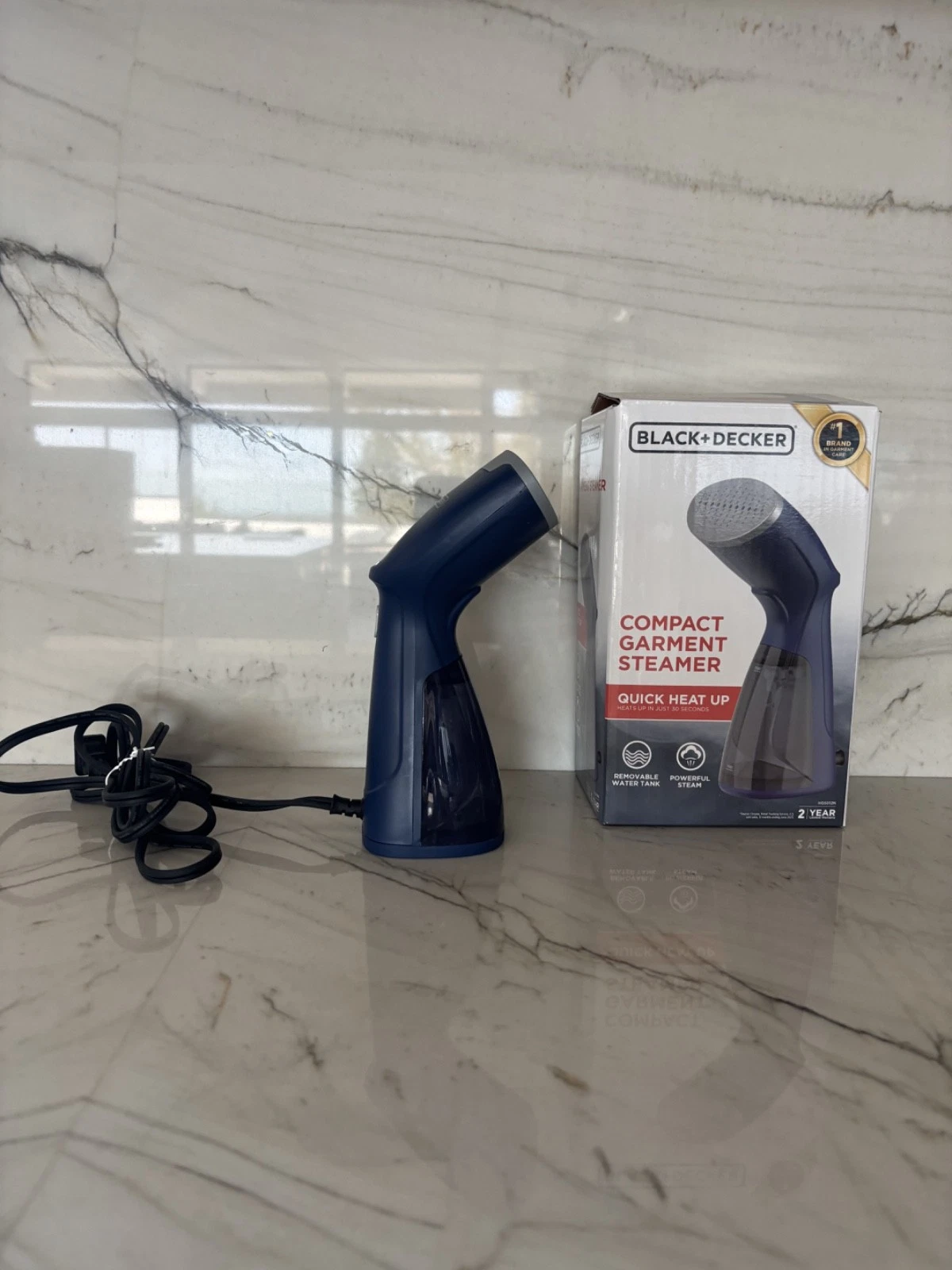 USED Once: Black+Decker Garment Steamer in blue lightweight