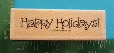 Stampin Up HAPPY HOLIDAYS Christmas Rubber Stamp