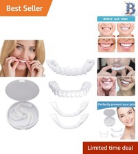 Customizable Temporary Snap-On Dentures for Confident Smiles - Pack of 4