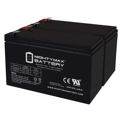 12-Volt 7Ah F2 Replacement Battery for Leoch DJW12-7.2 - 2 Pack