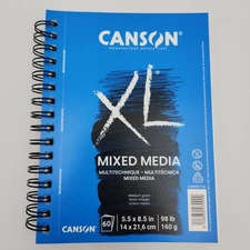 Canson XL Series Mixed Media Sketch Pad Side Wire 5.5x8.5 inches 60 Sheets