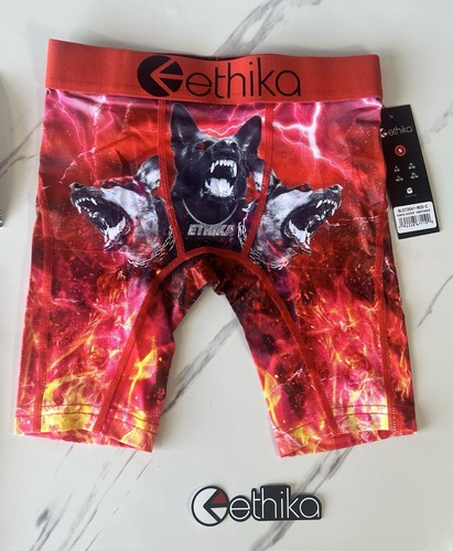 Ethika Youth Boys Boxer Briefs Size Small 6-8 Dogs Fire Flames - Picture 2 of 5