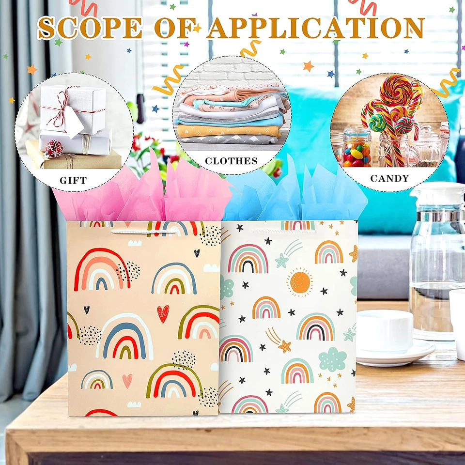 Gift Bag for Girls, Birthday Large Gift Bag Bulk Set Included 2 Pack Paper Gift - Image 2 of 4