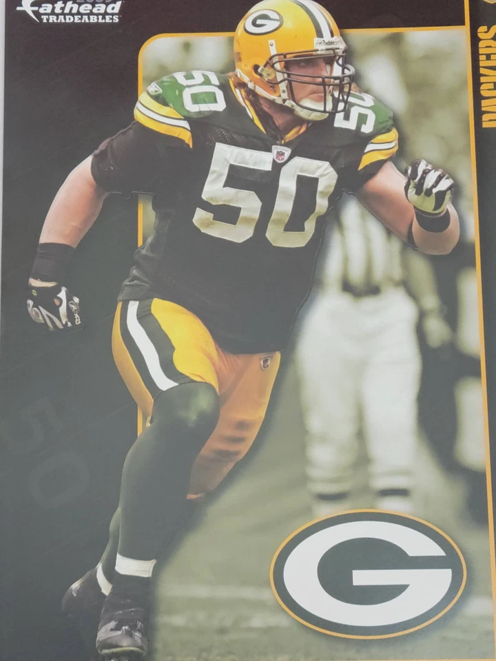 Fathead Tradeables G68 NFL A.J. 2009 Hawk #50 Linebacker Green Bay Packers Foto 2 de 3