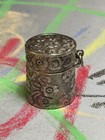 New ListingAntique Sterling Silver Floral Thimble Holder Pendant Snuff Pill Box 12.84g