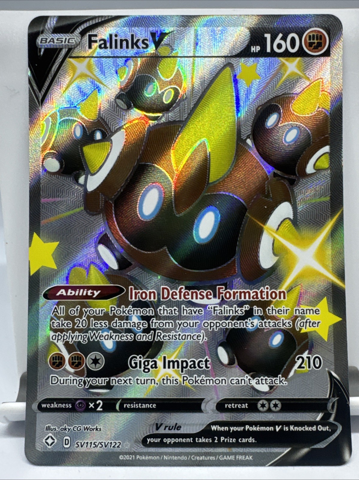 Falinks V SV115/SV122 Full Art Shining Fates Shiny Vault Pokemon TCG Card NM