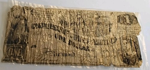 Confederate States of America $1 Note, Richmond, June 2, 1862