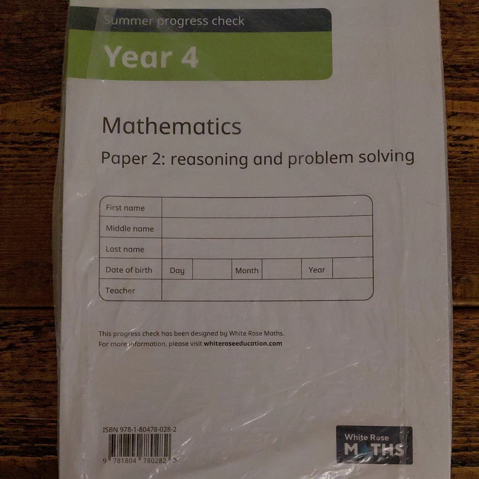 30 x White Rose Maths Year 4, Paper 1 & 2 Summer Assessment Progress Check - Image 2 of 2