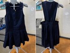 2 French Toast Uniform Jumper Dress Sz 10 Girls Navy Polyester Side Zip Zipper