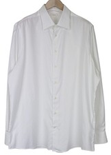 SUITSUPPLY Traveller Men Formal Shirt 45/17 3/4 Slim White Cotton Long Sleeve I