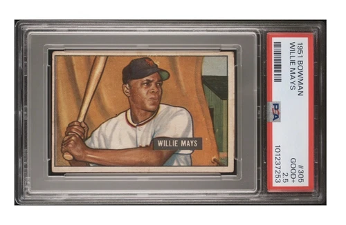 1951 Bowman #305 Willie Mays Rookie HOF Giants PSA 2.5