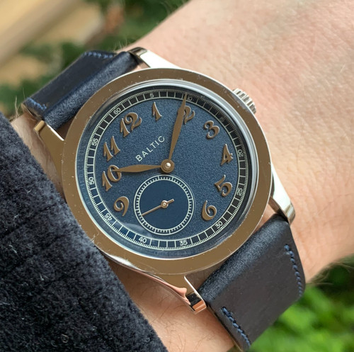 BALTIC MR Classic Blue Dial Automatic Micro-Rotor Wristwatch - Box & Papers