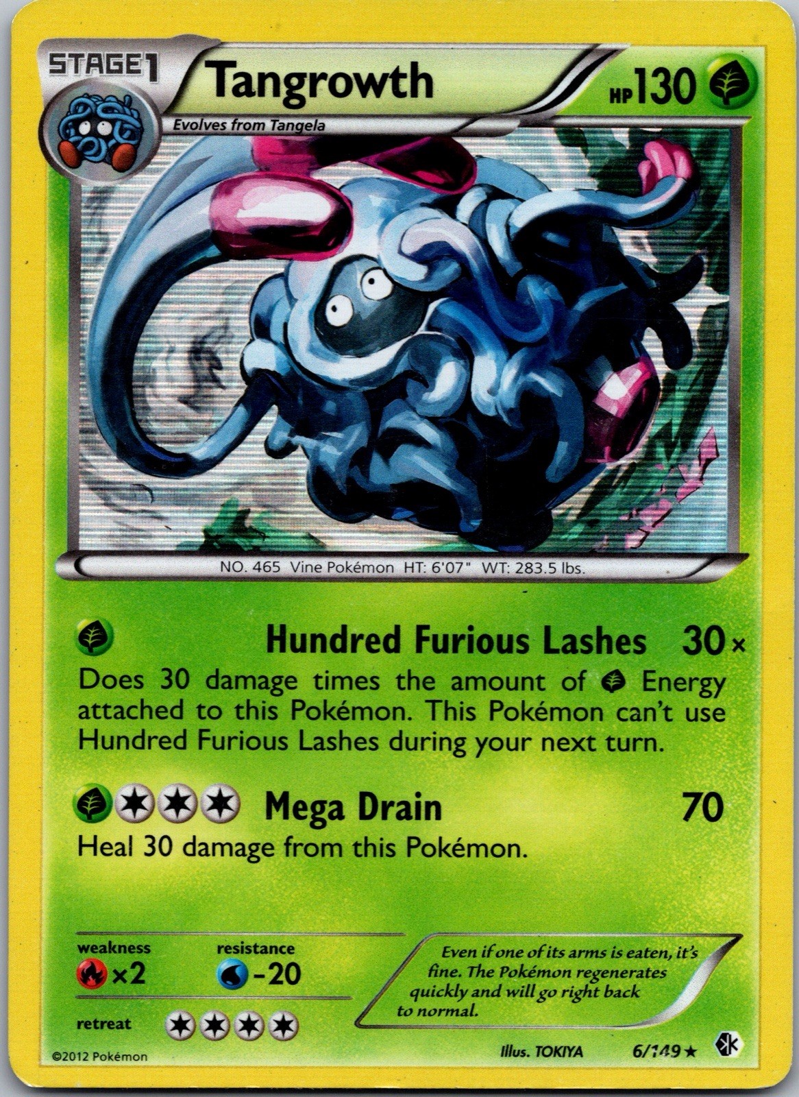 Pokemon - Tangrowth - 6/149 - Holo Rare - BW - Boundaries Crossed - NM-LP