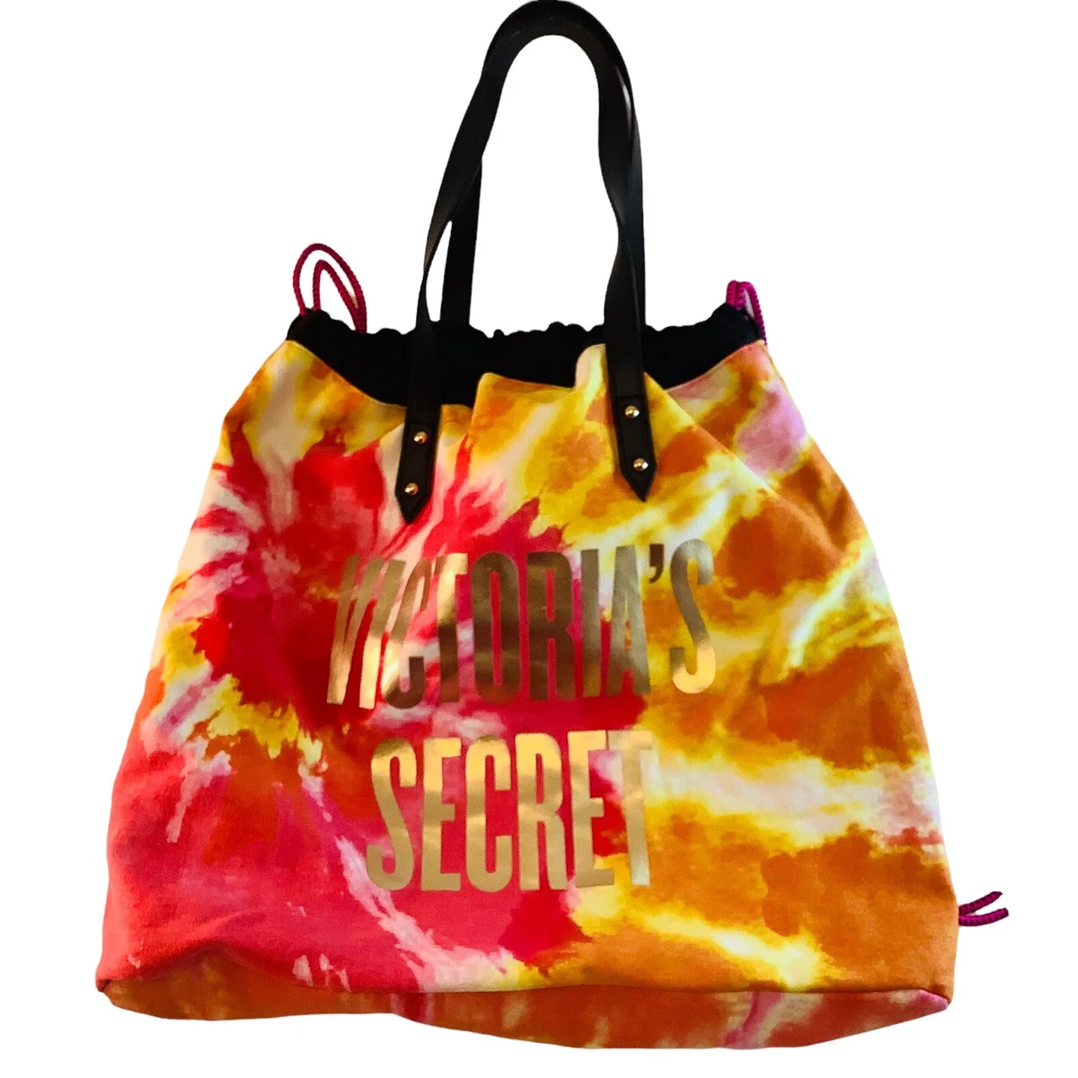 Victoria s Secret Tie Dye Drawstring Bag Tote Weekender Bag Canvas Large