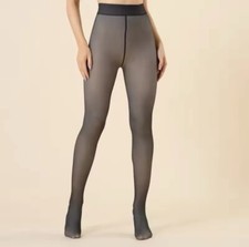 Womens Thermal Lined Translucent Pantyhose Winter Warm Fleece Tights Stockings