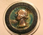1963 WASHINGTON QUARTER TONED AND ALMOST UNCIRCULATED ID NO. F-271