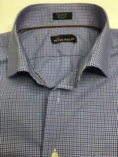 Men s Peter Millar Cotton Button Up Shirt Size 16.5/42 Cm EUC
