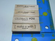 Stampin Up A Little Birthday Cheer Stamp Set of 4 Greeting Happy forgot wish 