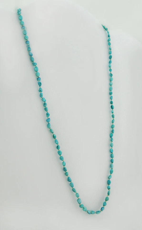 GENUINE TURQUOISE PEARLS NECKLACE 14K YELLOW GOLD ** NWT **Free Shipping**  - Image 3 of 3