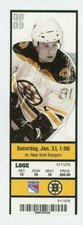 2009 Tuukka Rask First NHL Shutout Full Ticket Rangers Boston Bruins 1/31/09