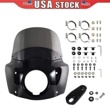 5.75" Headlight Fairing W/11" Smoke Windshield For Harley 1986-2015 Sportster