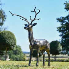 Amazing Freestanding Buck Garden Sculpture - Cast Aluminium Outdoor Ornament