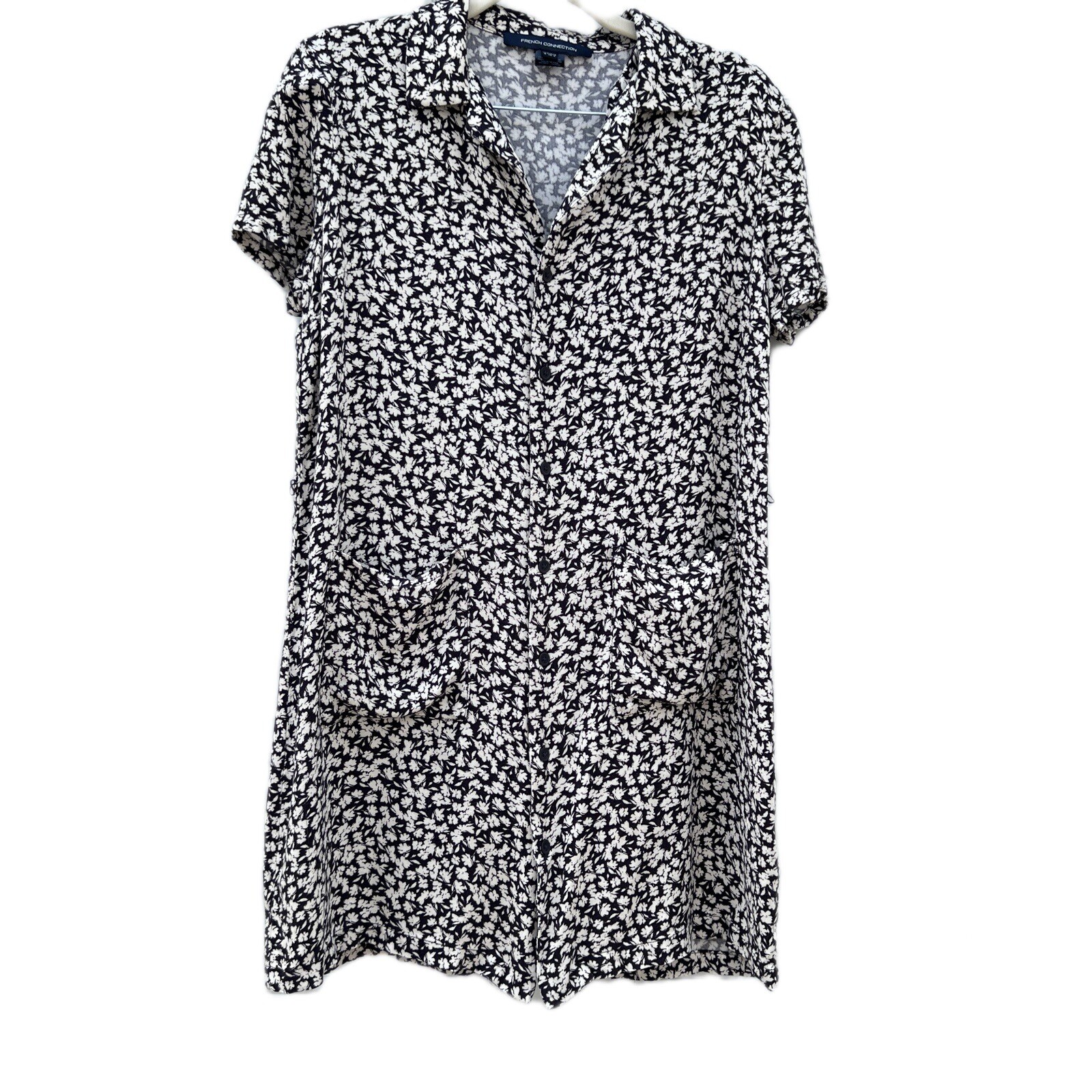 French Connection Collared Button down Floral bla… - image 2