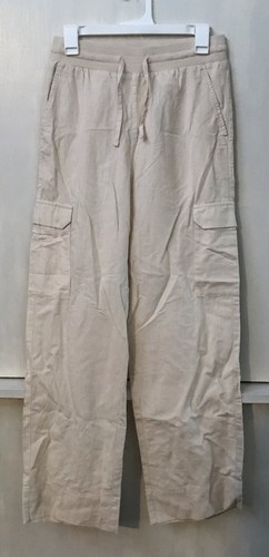 Pact Canopy Hose Baumwolle Leinenmischung gerades Bein Cargo beige Größe XS