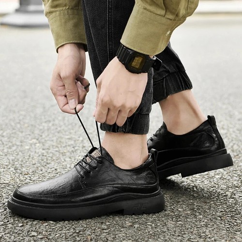 Men Waterproof Casual Shoes Classic Leather Dress Shoes Handmade Soft Loafers - Picture 22 of 27