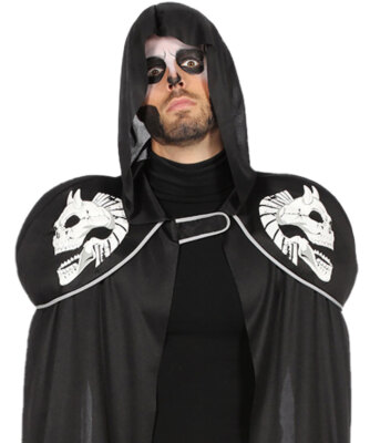 Blumen-Totenkopf-Umhang Für Erwachsene – Unisex Halloween Kostüm, Gothic, Cosplay Mit Großer Kapuze