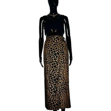 Cheetah Print Brown Black Long Tie Wrapper/ Skirt