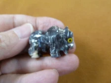 Y-BUF-59) gray white BUFFALO calf bison figurine stone gemstone SOAPSTONE PERU