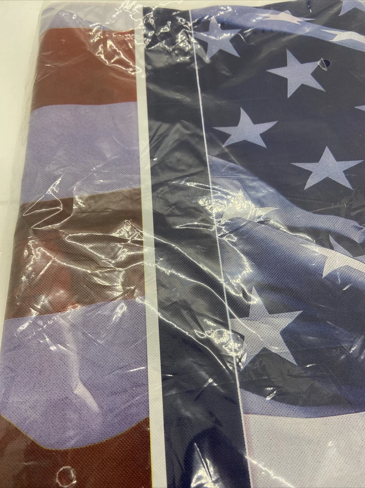 Waving Flag Tablecover Plastic 54 x 102 July 4th Stars Stripes - Image 4 of 4