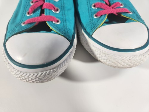 Converse All Star Turquoise Aqua Teal And Pink Unisex Mens 6 Womens 8 Sneakers - Picture 3 of 14