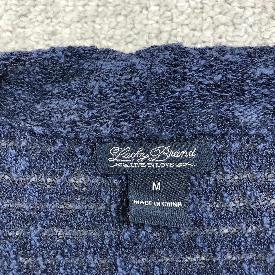 Lucky Brand Sweater Womens Medium Open Front Duster Blue Cardigan Wrap - Imagem 4 de 4