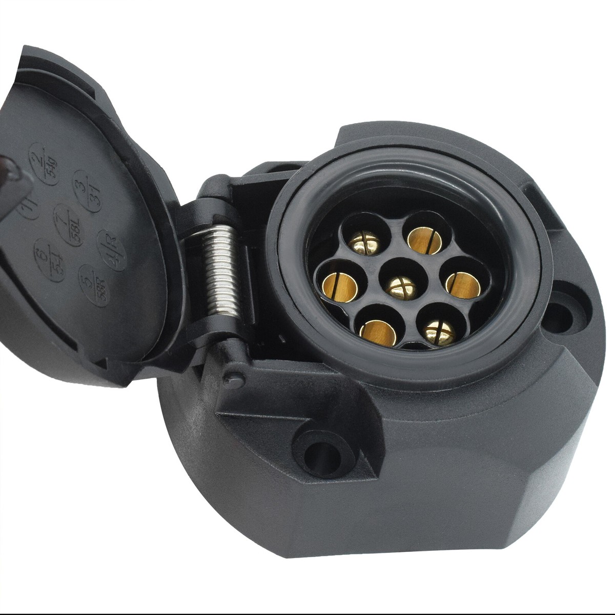 PowerPart Pre-Wired Black 7-Pin N-Type Towing Plug - 3 Meter Cable - Caravan RI507