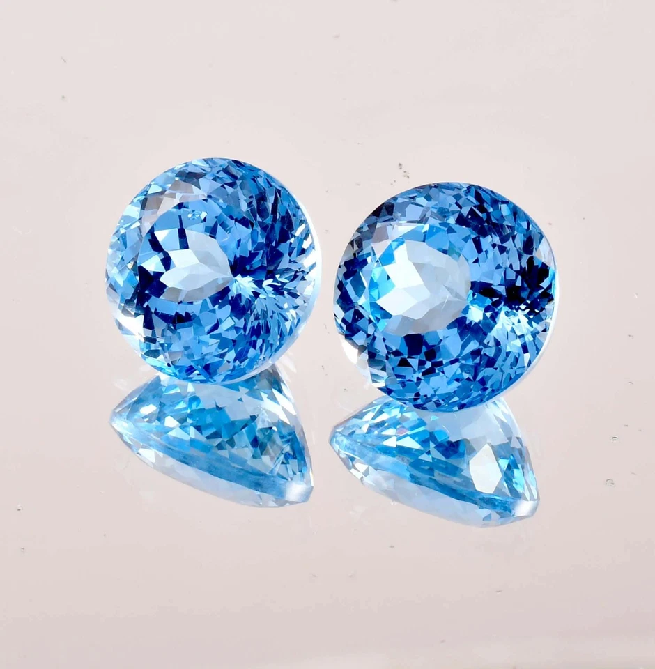 1 par de piedras preciosas sueltas de aguamarina azul cielo natural certificadas todas las tallas disponibles Foto 4 de 4