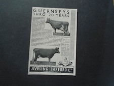 1943 ORIGINAL AD:"GUERNSEYS THRO' 20 YEARS - AVELING-BARFORD LTD."-COUNTRY LIFE