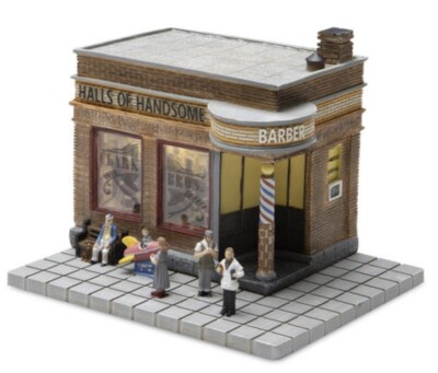 #ad MENARDS BARBERSHOP HALLS OF HANDSOME CITY BUILDING O GAUGE O SCALE BARBER SHOP $99.95