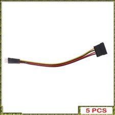 5pcs 4-Pin FDD Floppy To 15-Pin SATA Female Adapter Plastic  Metal Cable 18AWG
