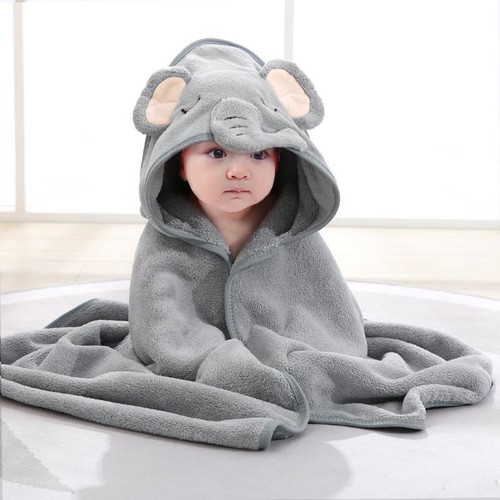 Cartoon Animal Baby Bath Towels Soft Newborn Hooded Blanket Toddler Bathrobe - Picture 28 of 28