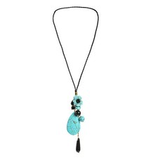 Handmade Turquoise Teardrop Floral Necklace