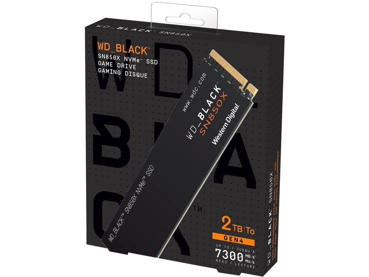 未使用 WD Black SN850X NVMe SSD 2TB GEN4 WD_BLACK SN850X 2TB NVMe SSD M.2 2280 PCIe 4.0 x4 Internal Solid