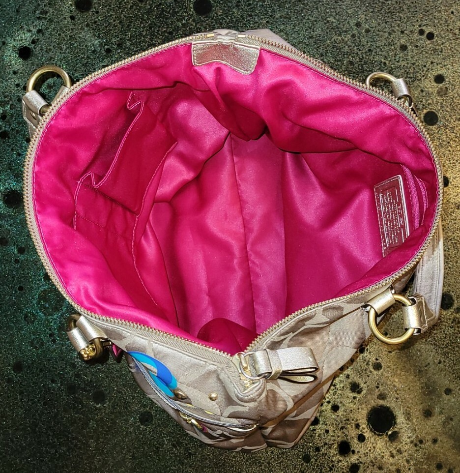 Coach Poppy Applique Shoulder Bag Pocket Tote F20099 … Gem