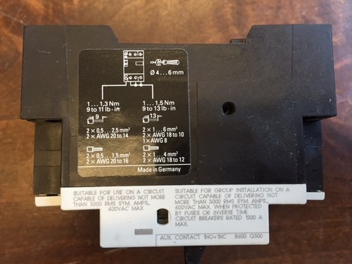 SIEMENS STARTER / CIRCUIT BREAKER 3VU1300-1MG00 - Picture 2 of 3